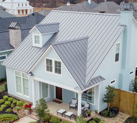 exterior house colors with blue metal roof|standing seam steel roof colors.